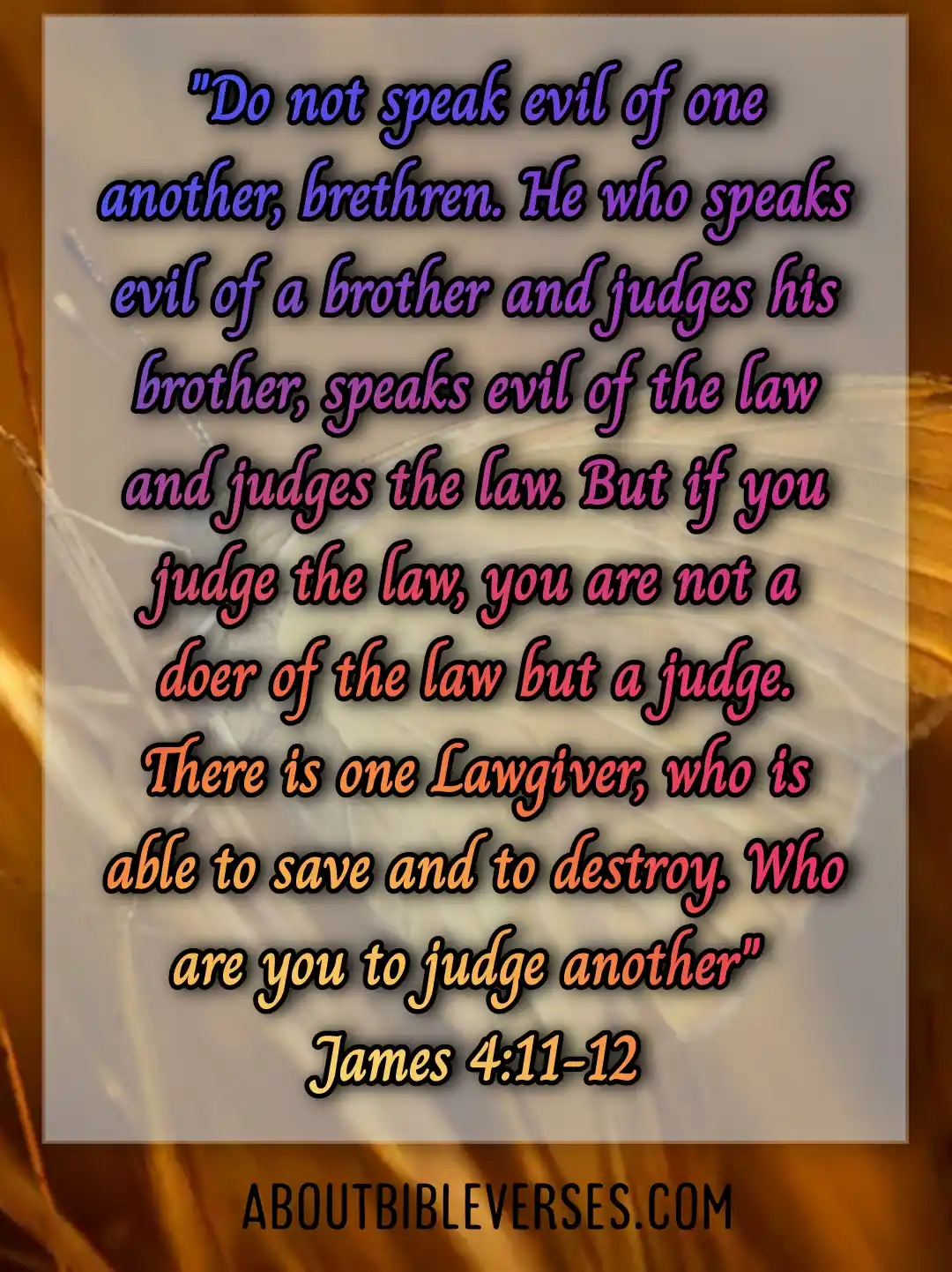bible verses about judging (James 4:11-12)