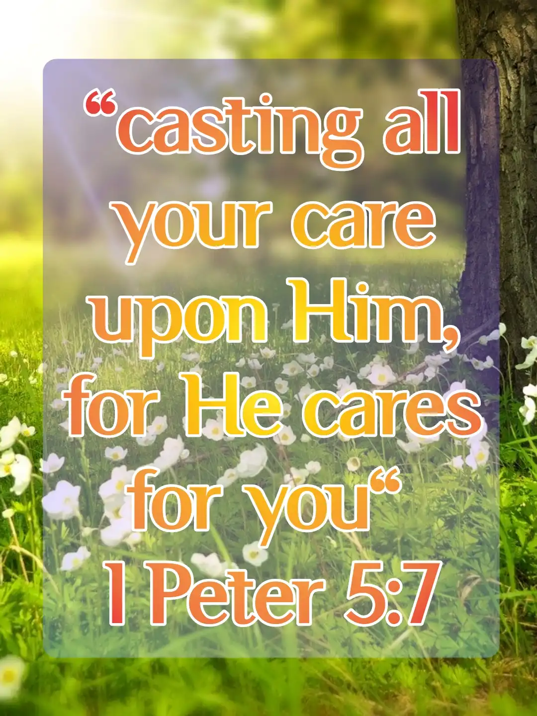 today bible verse (1 Peter 5:7)