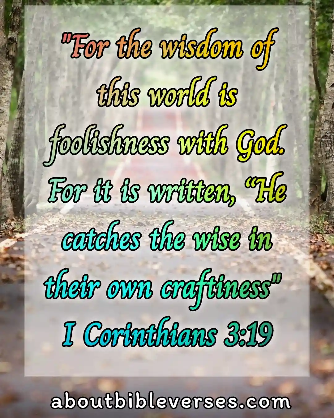 bible verses about wisdom (1 Corinthians 3:19)