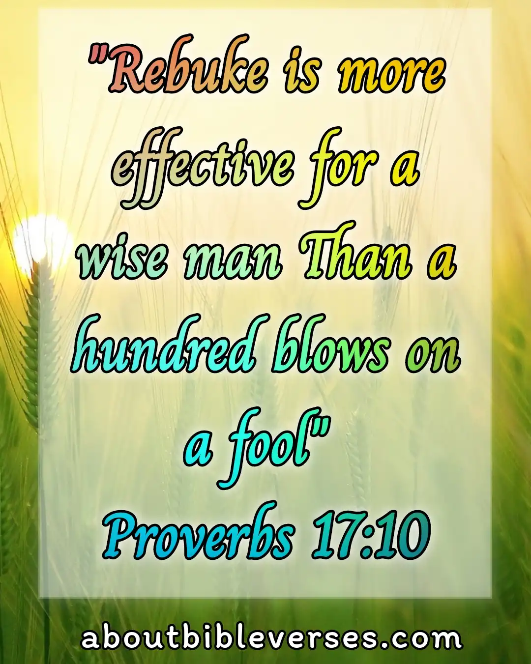 Today bible verse (Proverbs 17:10)