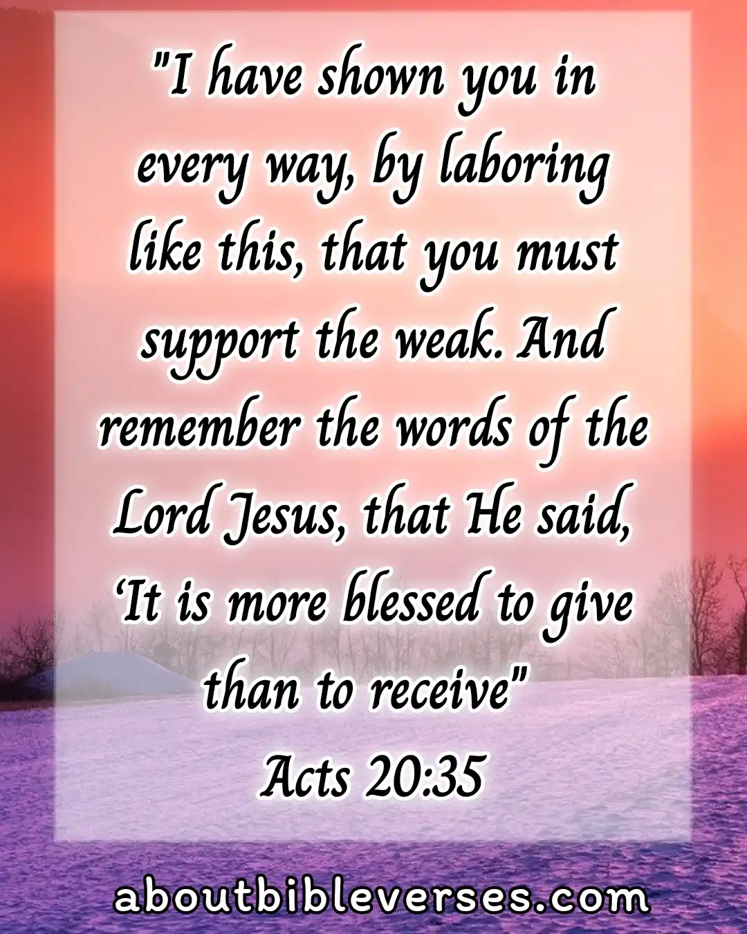 Today Bible Verse (Acts 20:35)