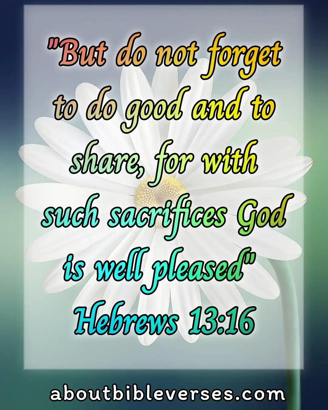 Bible say about Selfishness (Hebrews 13:16)