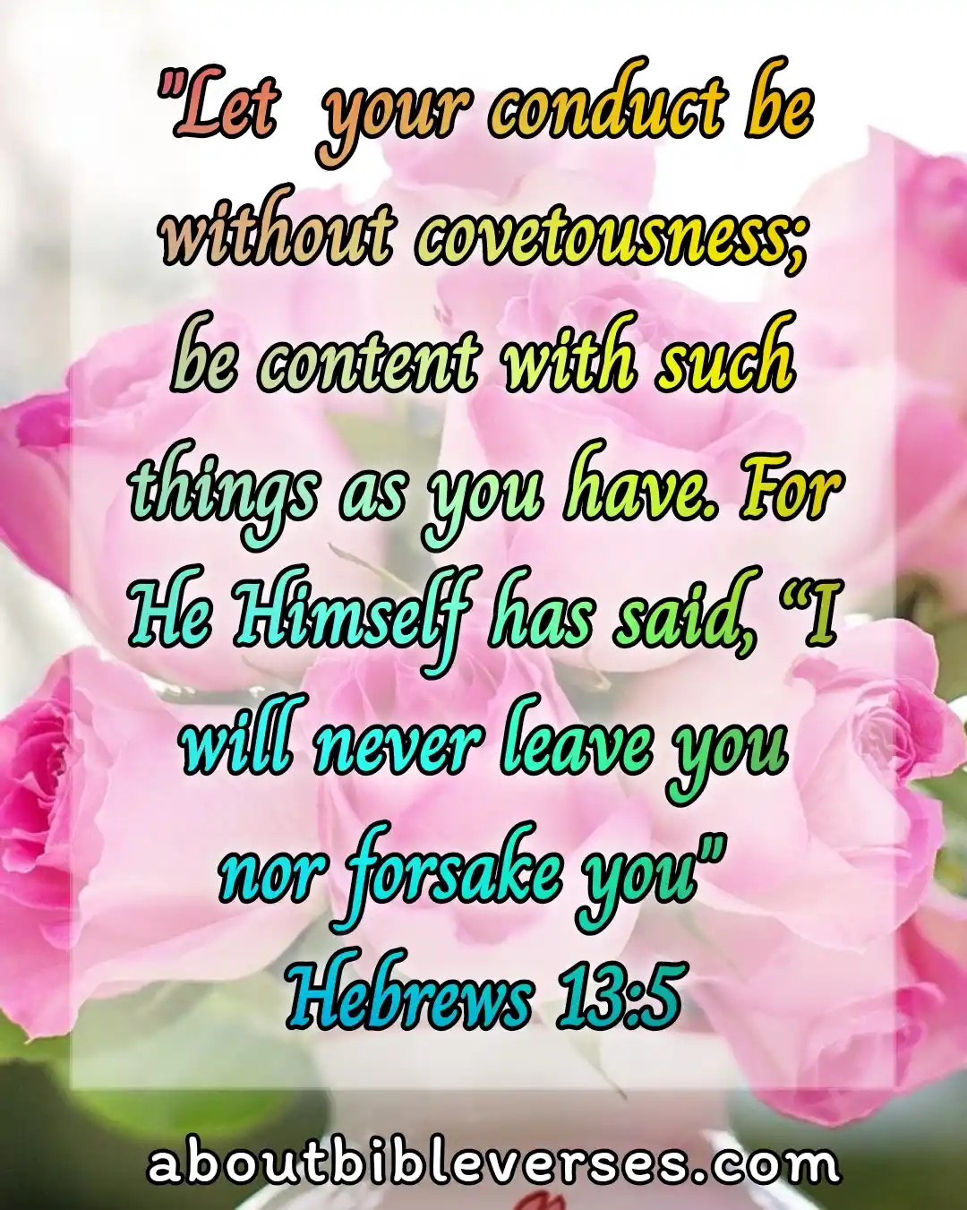 bible verse Real christian (Hebrews 13:5)