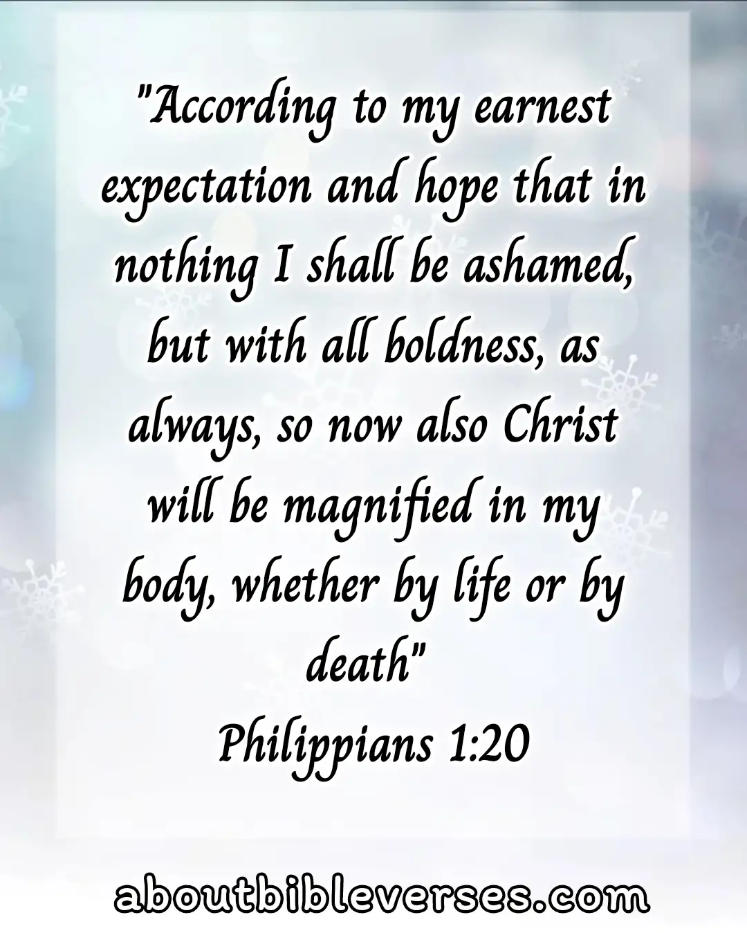 today Bible Verse (Philippians 1:20)