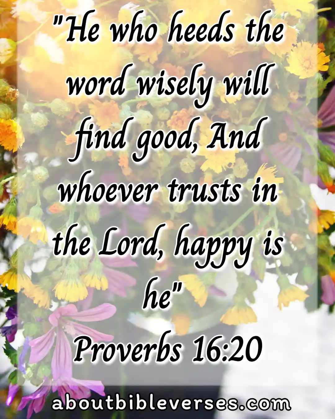 Wednesday Morning Bible Verses (Proverbs 16:20)