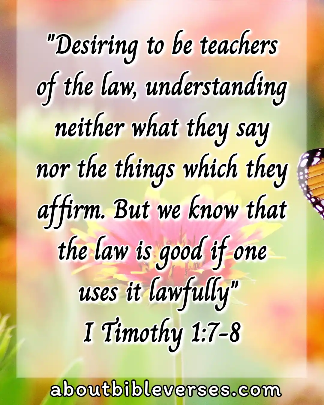 bible verses for teachers (1 Timothy 1:7-8)