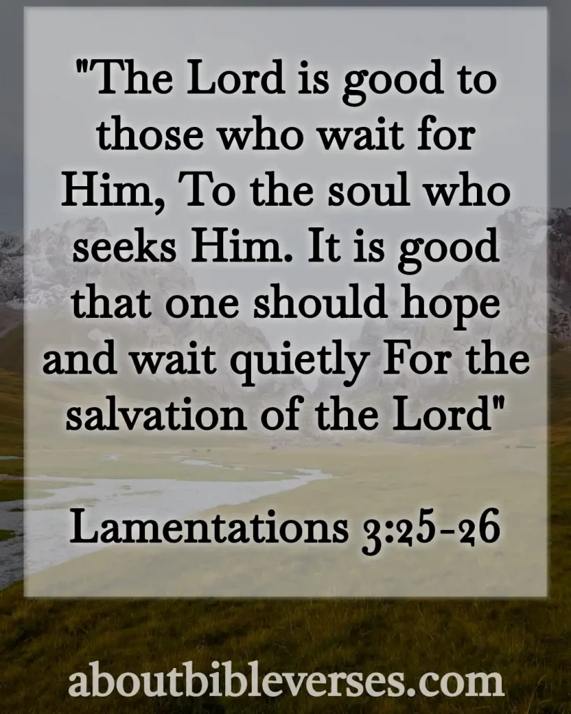 Bible Verses About God's Timing (Lamentations 3:25-26)