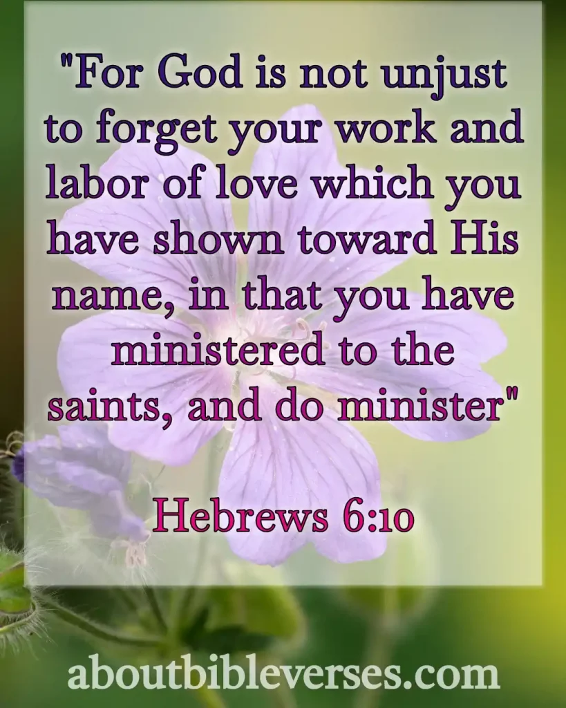 Bible Verse About Working (Hebrews 6:10)