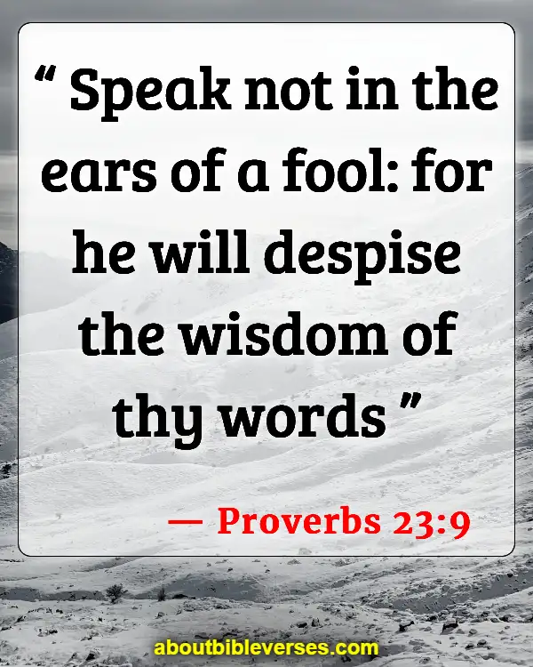 Bible Verses About Do Not Argue With A Fool (Proverbs 23:9)