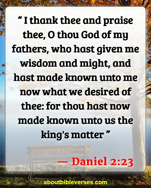 Bible Verses About Giving Thanks To God (Daniel 2:23)