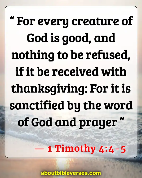 Bible Verses About Giving Thanks To God (1 Timothy 4:4-5)