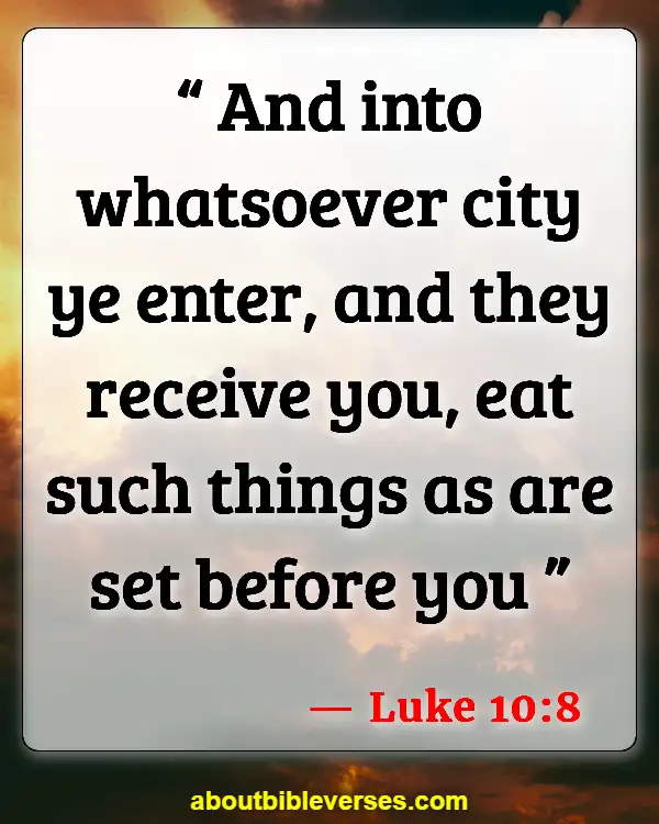 Bible Verses About Welcoming Guests (Luke 10:8)