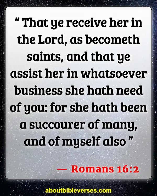 Bible Verses About Welcoming Guests (Romans 16:2)