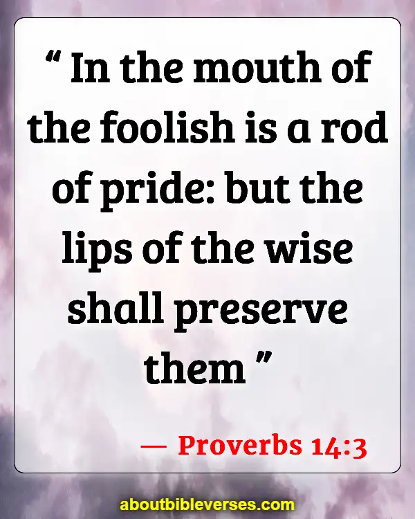 Scripture Of Consequences Of Pride (Proverbs 14:3)
